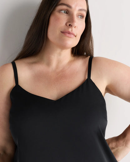 Washable Stretch Silk V-Neck Cami - 1X / Vintage Pink