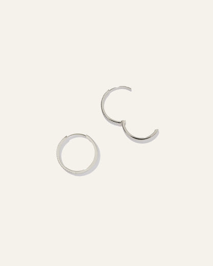 14K Gold Diamond Pave Hoops - One Size / Yellow Gold
