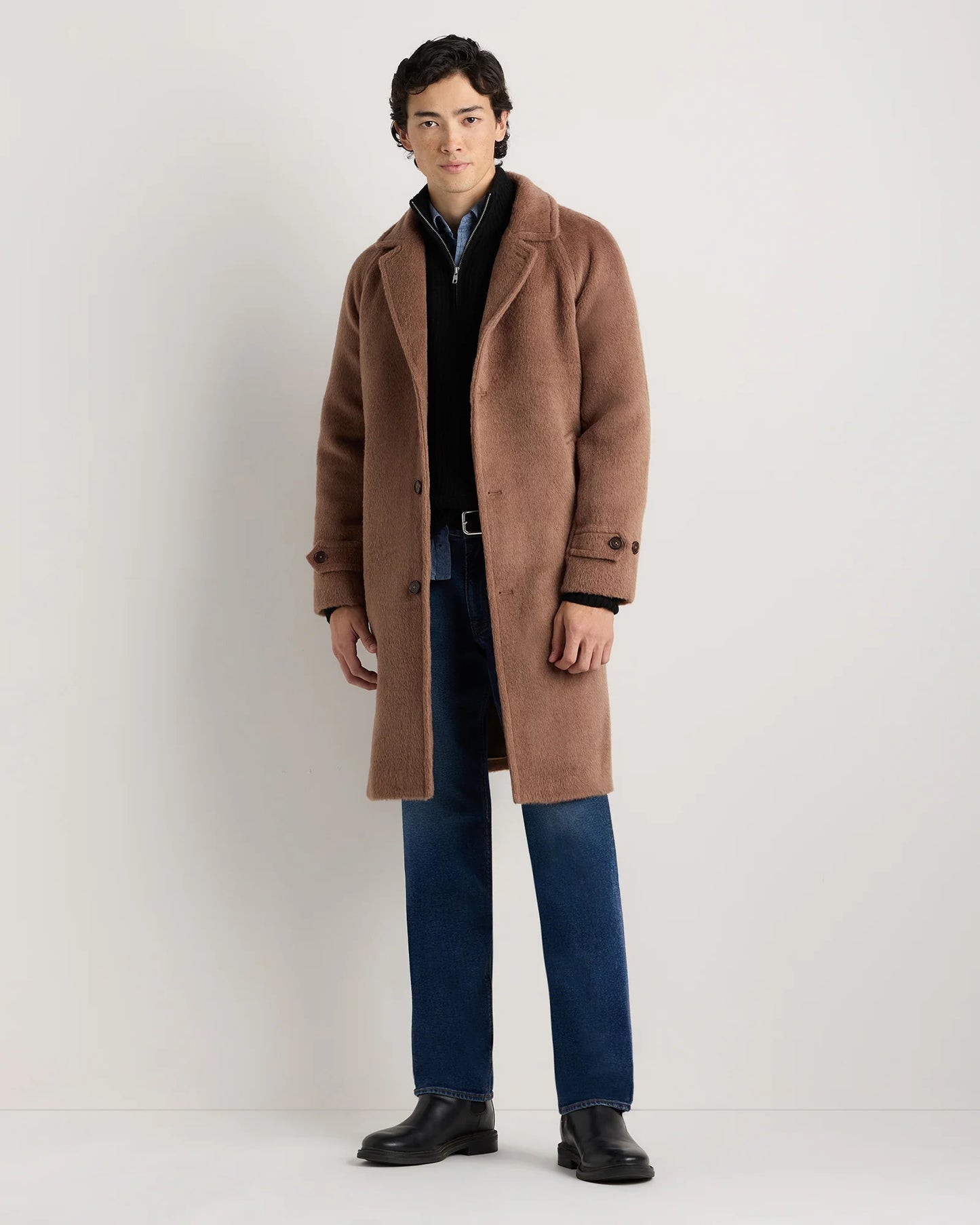 Alpaca-Wool Overcoat - S / Rustic Brown