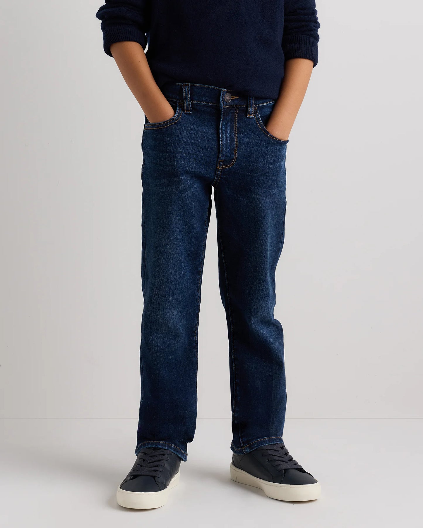 Boys Stretch Straight Jeans - 6 / Dark Wash