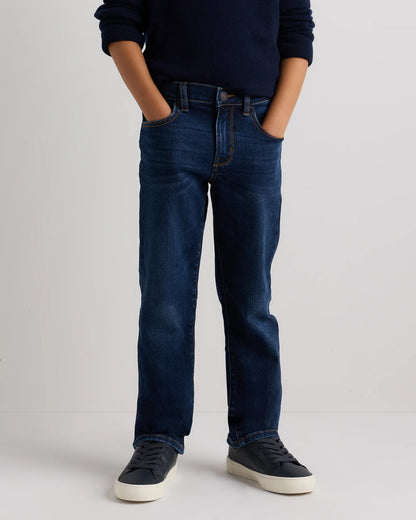 Boys Stretch Straight Jeans - 6 / Dark Wash