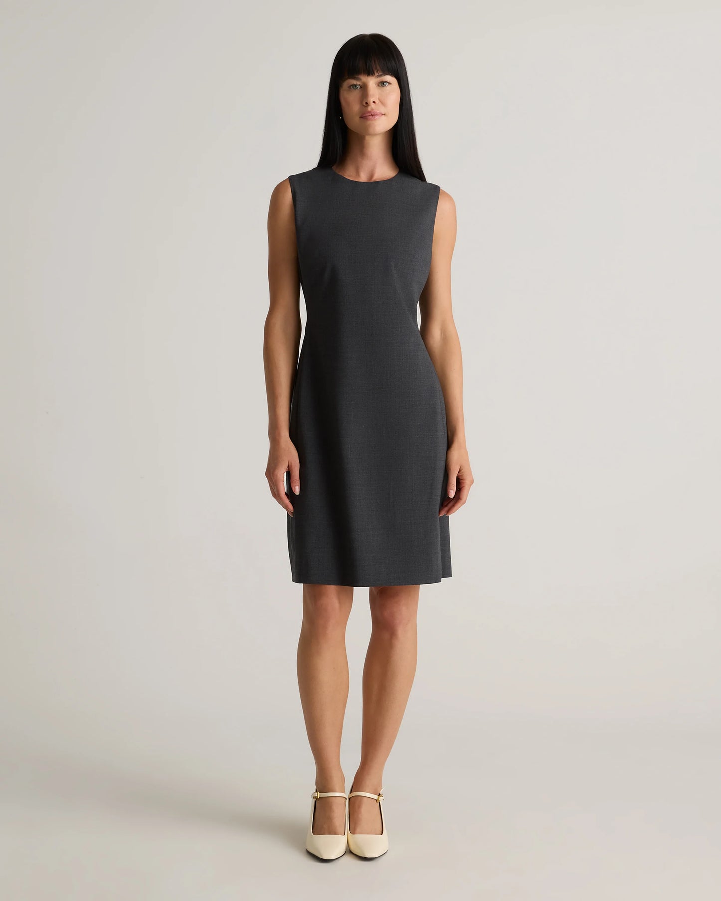 Italian Wool Sleeveless Dress - 0 / Grey Melange