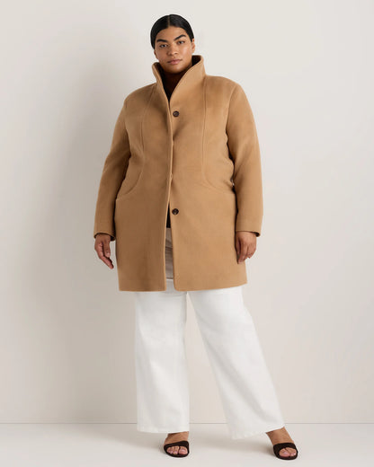 Wool Cashmere Cocoon Coat - 1X / Caramel