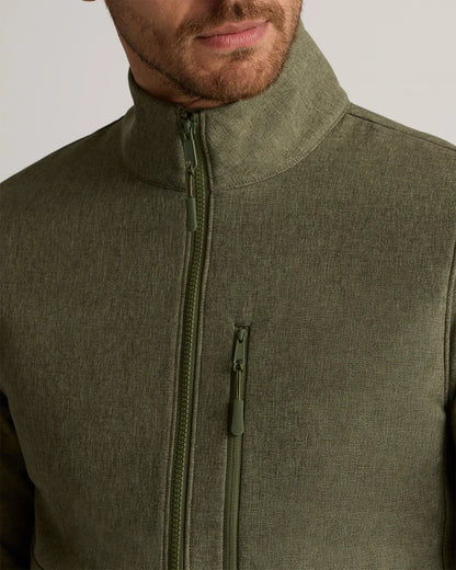 Softshell Fleece-Lined Full-Zip Jacket - S / Heather Shady Charcoal
