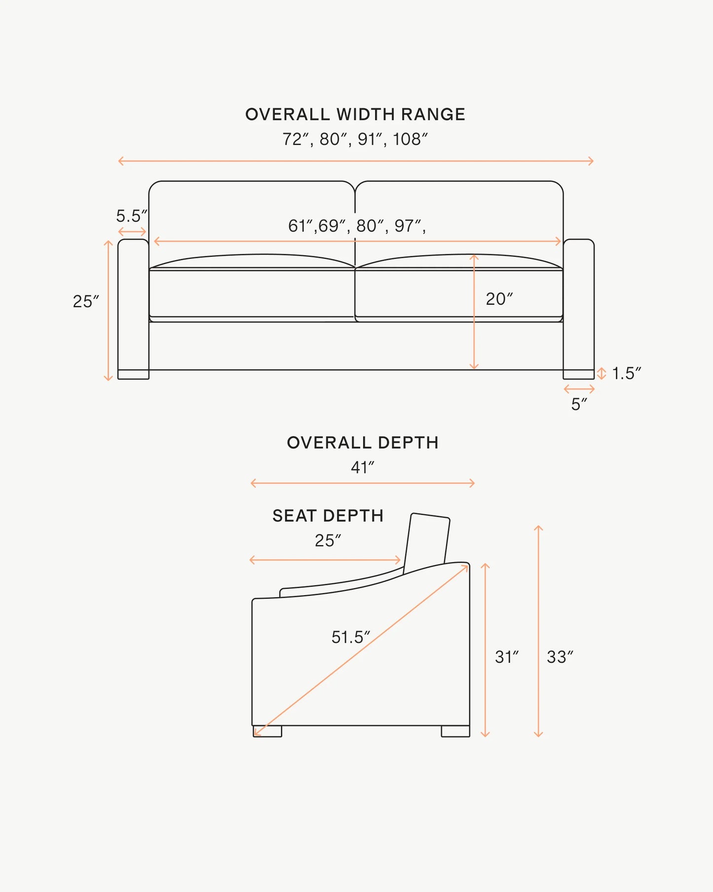 Hollis Slope Arm Sofa in Performance Chenille Linen Blend - 72" / Snow