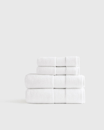 Classic Organic Turkish Cotton Bath Bundle (4 pieces) - One Size / White