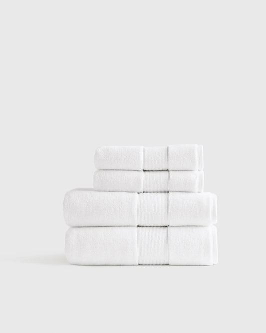Classic Organic Turkish Cotton Bath Bundle (4 pieces) - One Size / White