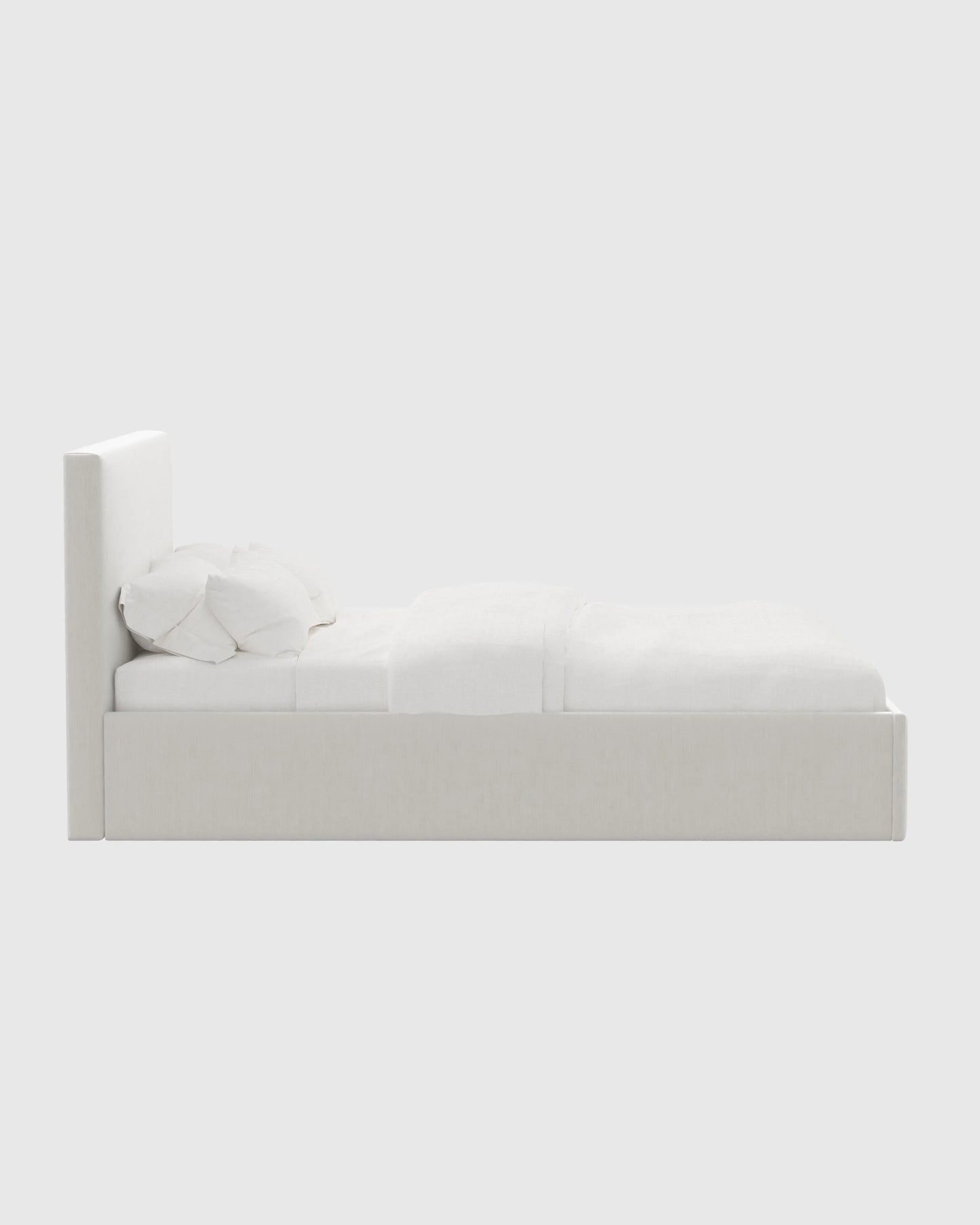 Square Bed in Performance Velvet - Full / Chocolate