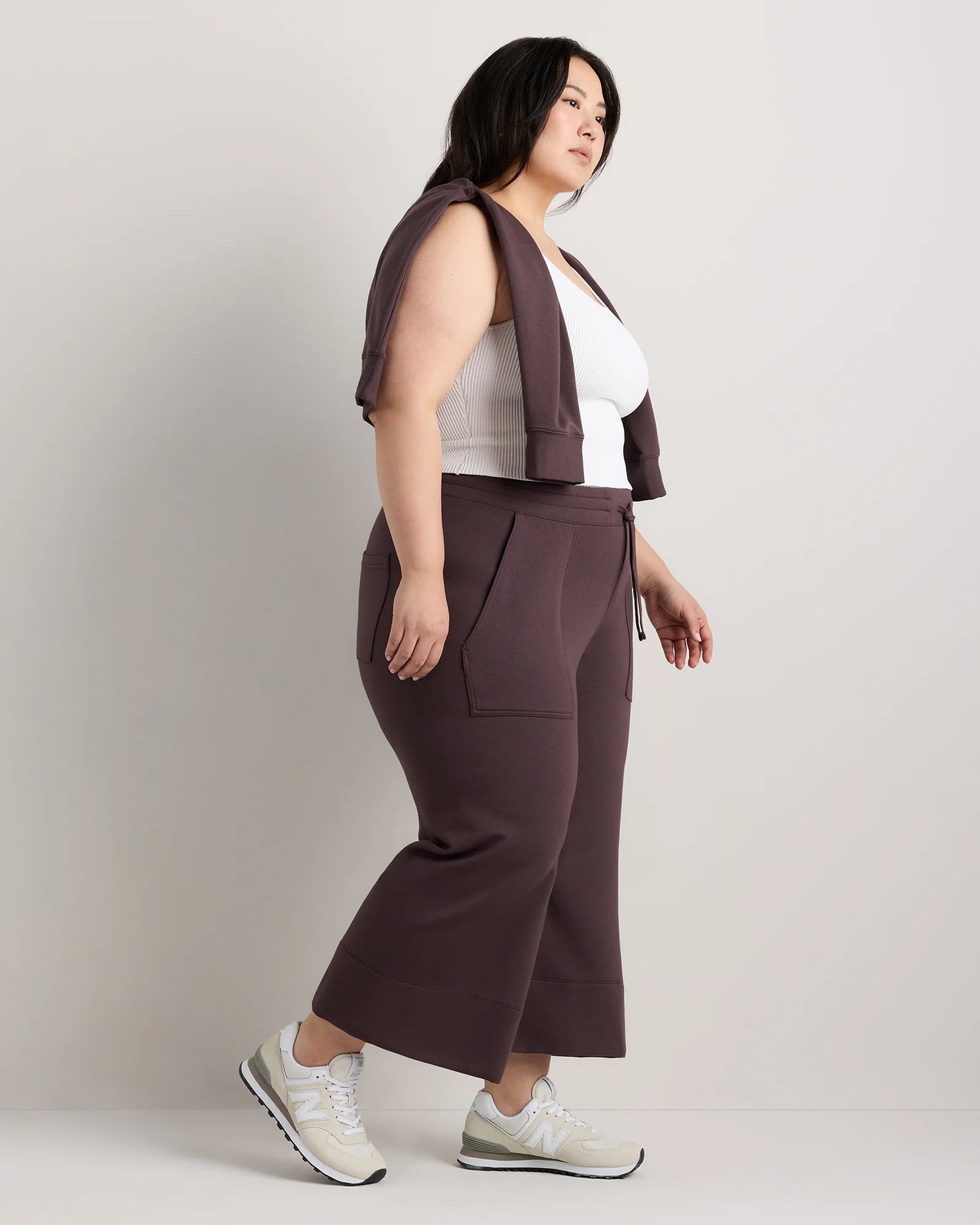 SuperSoft Fleece Cropped Wide Leg Pants - 1X / Heather Grey