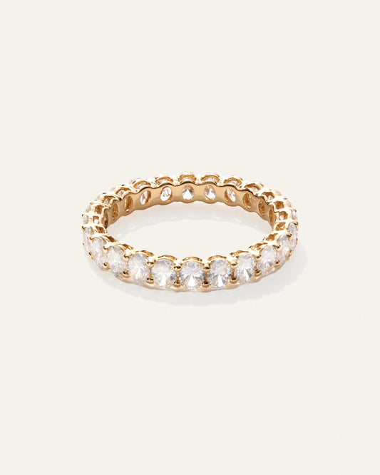 Lab Grown Diamond Oval Eternity Band - 5 / Yellow Gold