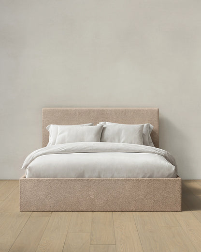 Plush Boucle Square Bed - Full / Ivory