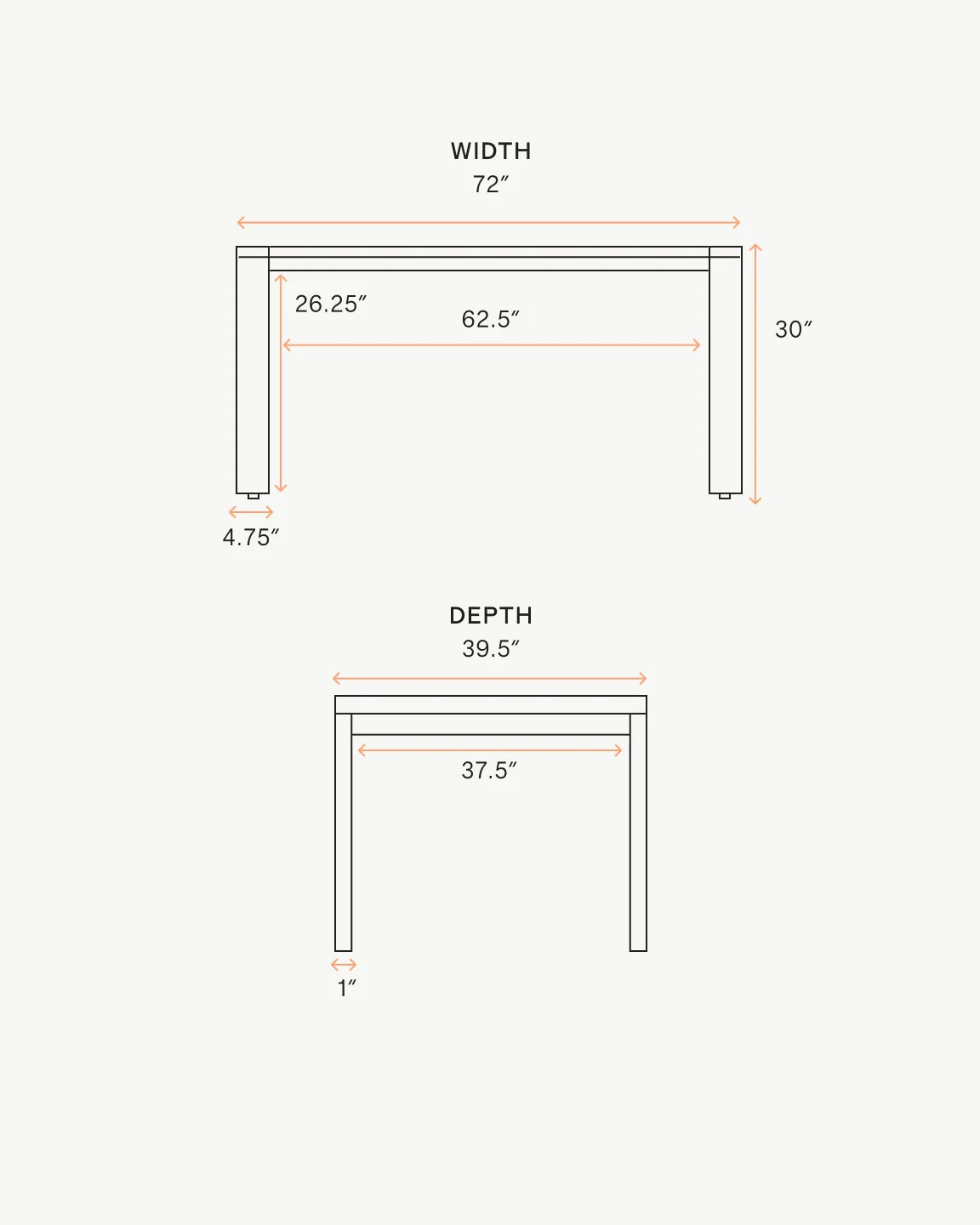 Linear Aluminum Outdoor Dining Table - 72" / Dark Charcoal