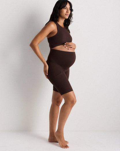 Ultra-Form Maternity Pocket Bike Short 9" - XS / Dark Coal