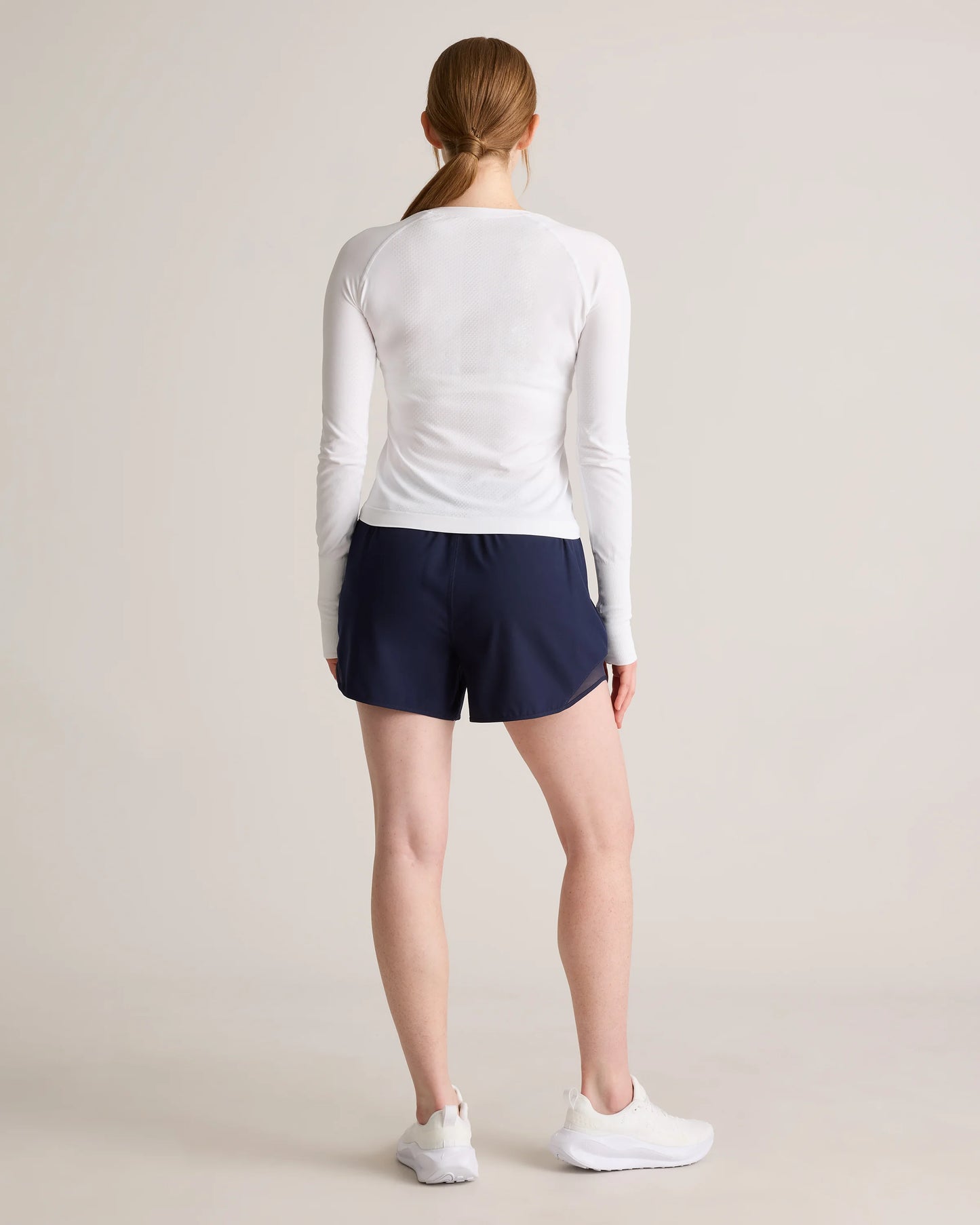 Seamless Waist-Length Long Sleeve Top - XS / Deep Navy