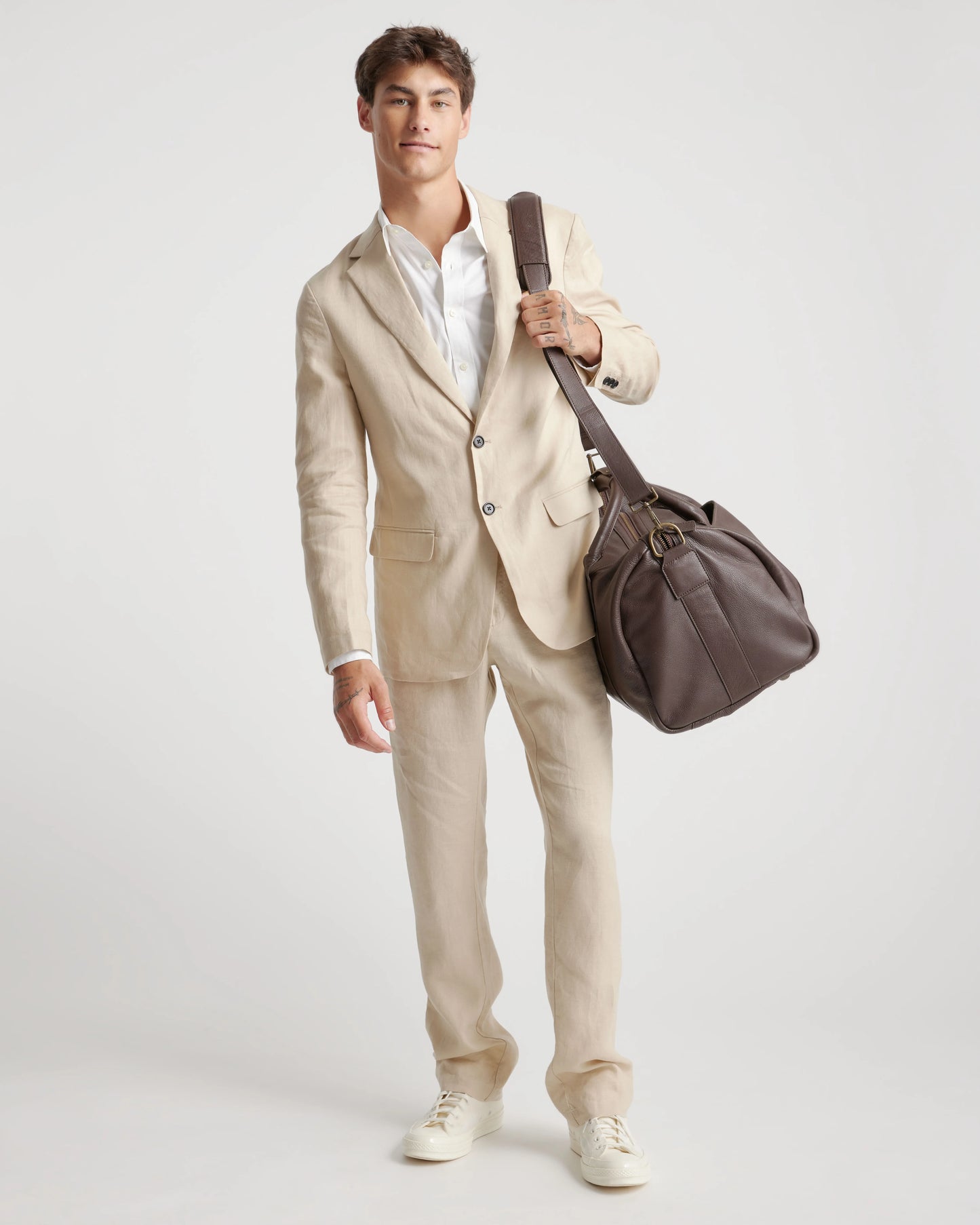 Nappa Leather Duffle Bag - One Size / Dark Brown
