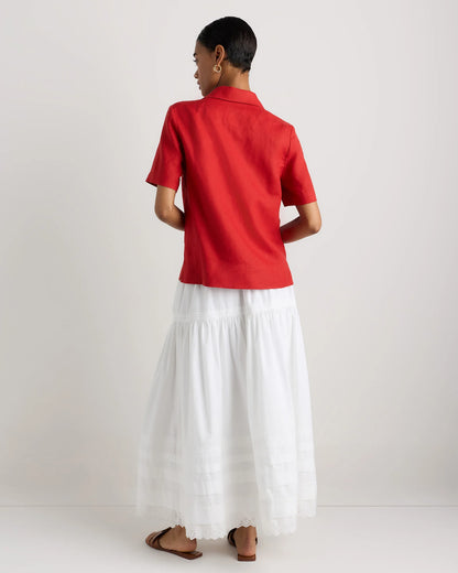 100% European Linen Short Sleeve Shirt - XS / Moonstone Blue