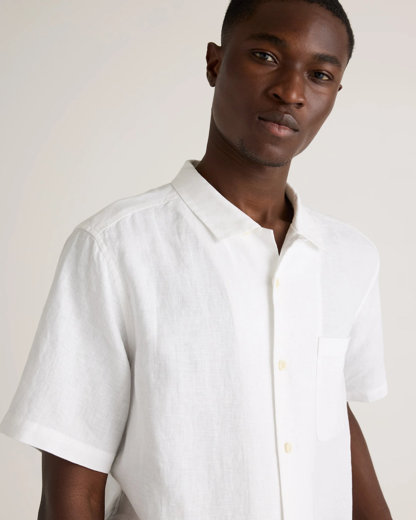 100% European Linen Camp Shirt - XS / Sky Blue Mariner Stripe