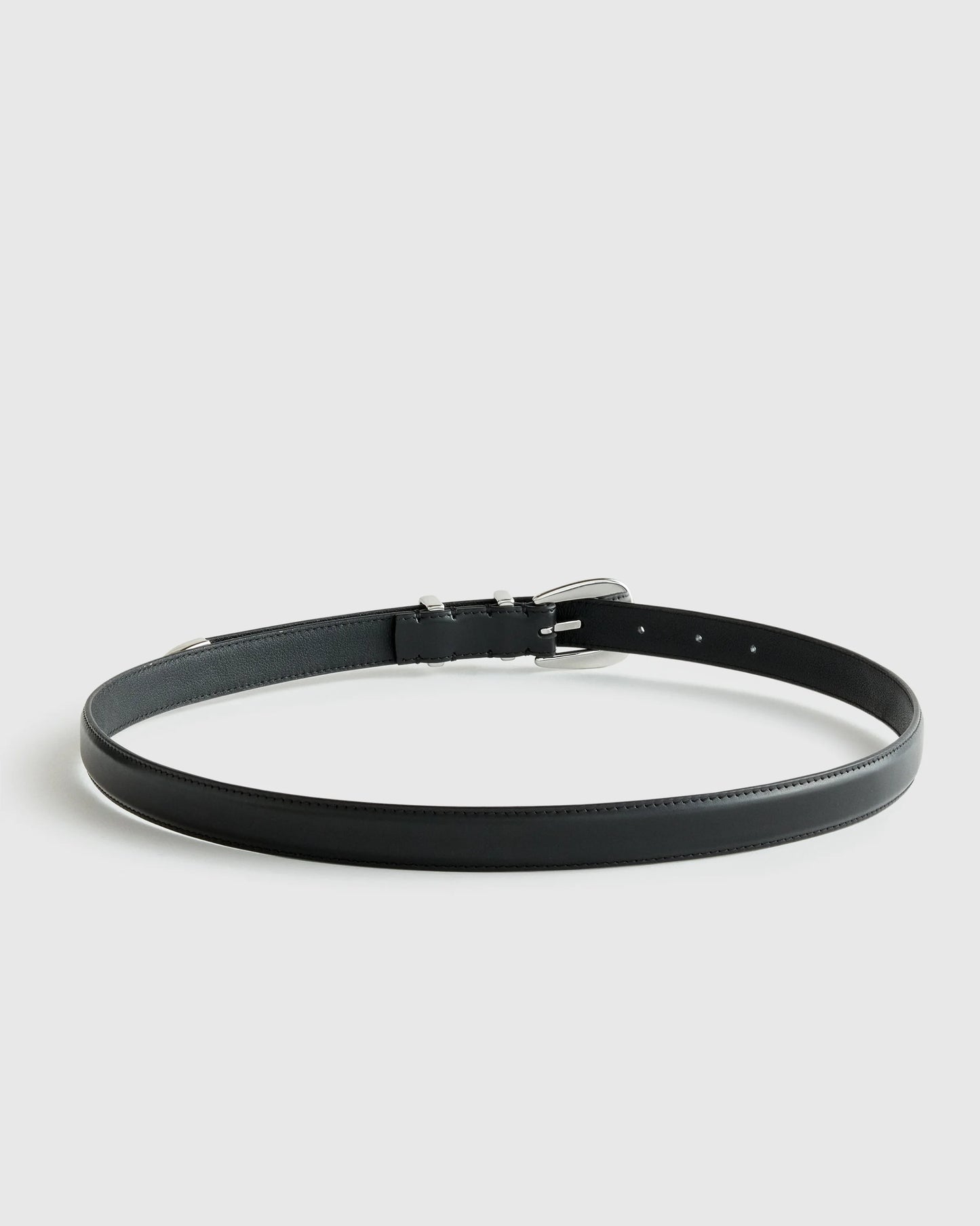 Lola European Leather Western Skinny Belt - XS / Black/Gold