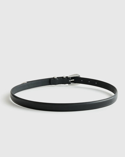 Lola European Leather Western Skinny Belt - XS / Black/Gold
