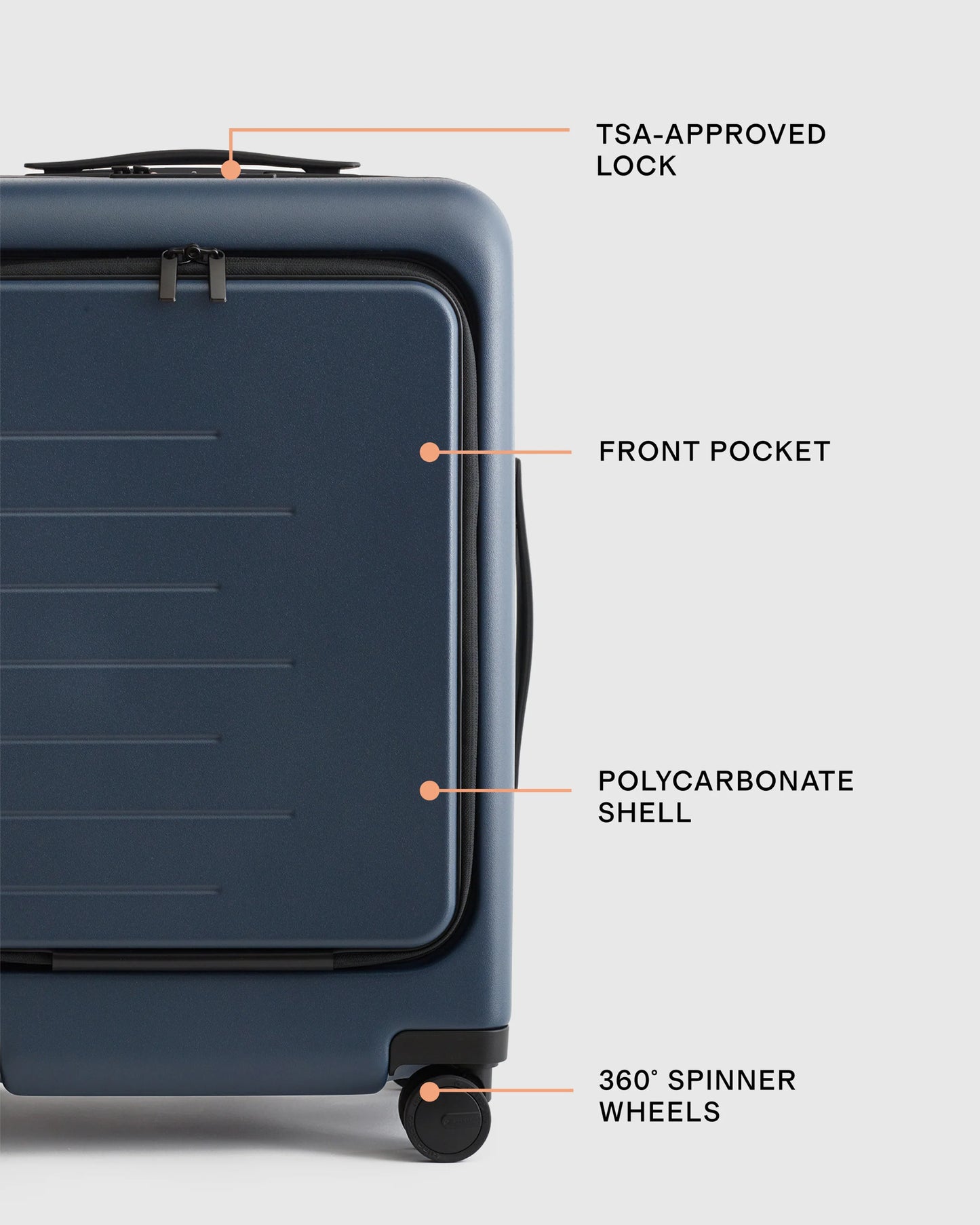 Front Pocket Carry-On Suitcase - One Size / Lavender