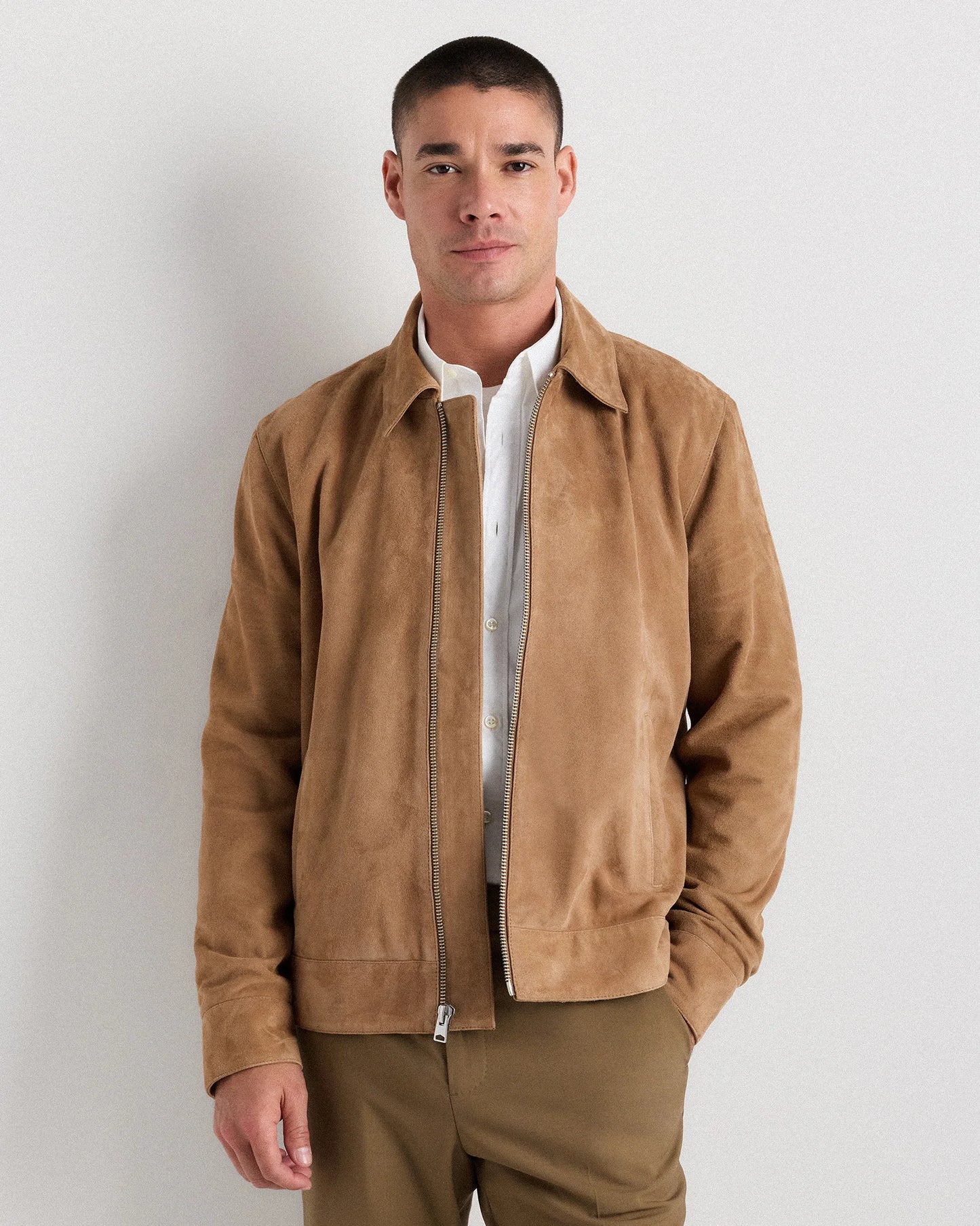 100% Suede Harrington Jacket - S / True Black