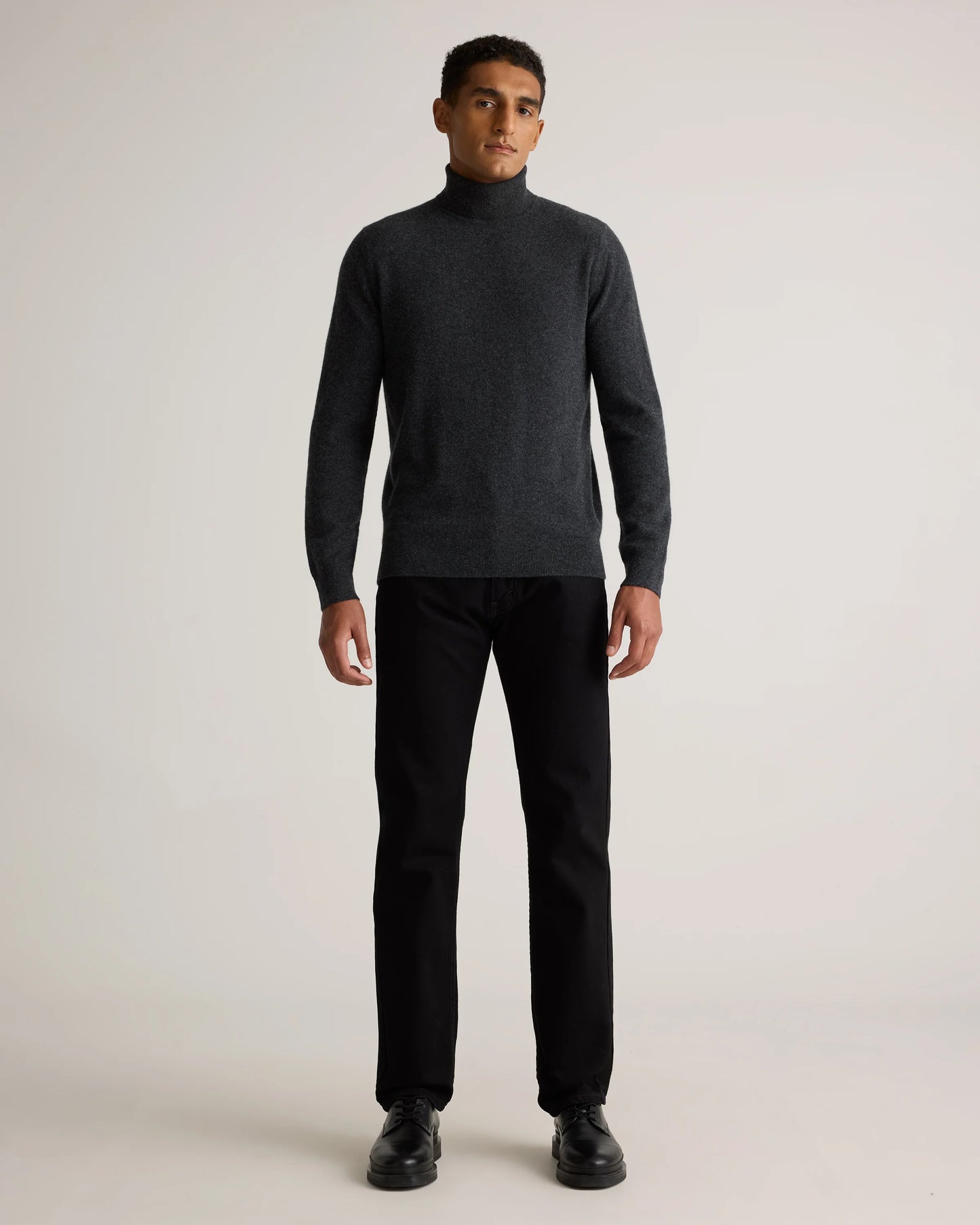 Mongolian Cashmere Turtleneck Sweater - S / Black
