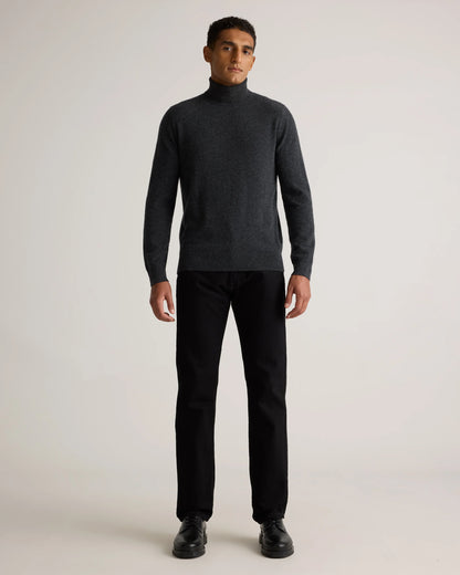 Mongolian Cashmere Turtleneck Sweater - S / Black