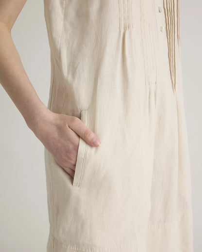 100% European Linen Sleeveless Swing Dress - XS / Classic Mini Gingham
