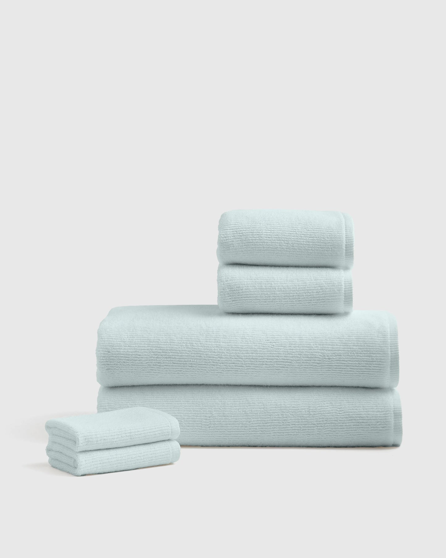 Turkish Ribbed Quick Dry Bath Sheet Bundle - One Size / Mineral