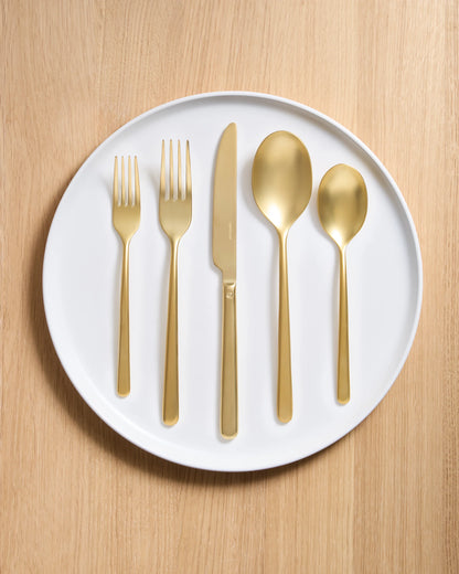 Gia Minimalist 20 Piece Flatware Set - One Size / Polished Stainless Steel