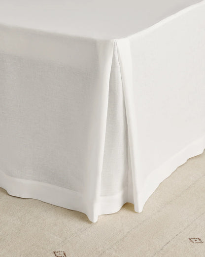 European Linen Bed Skirt - Twin / White