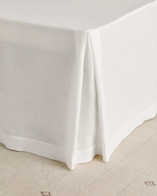 European Linen Bed Skirt - Twin / White
