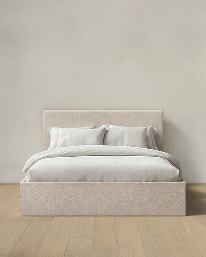 Plush Boucle Square Bed - Full / Ivory