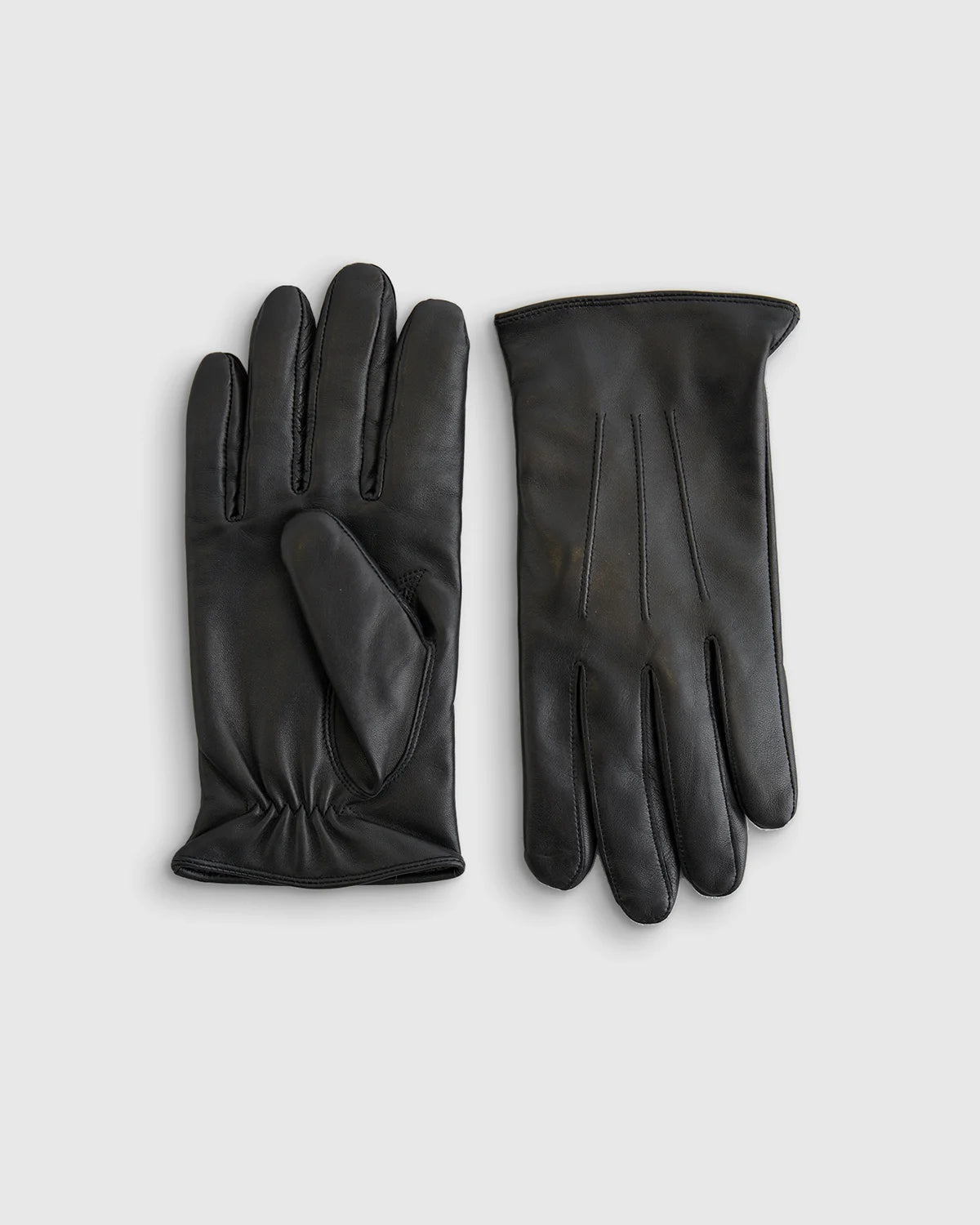 Cashmere Lined Leather Gloves - S / Black
