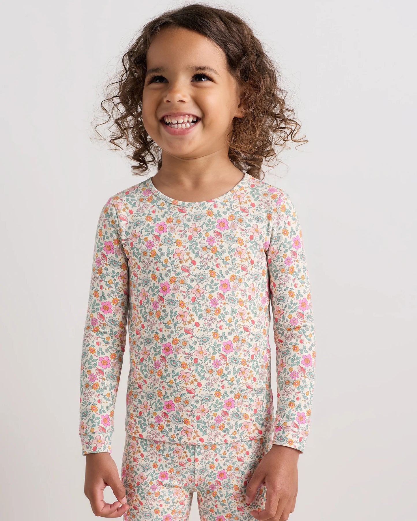 Bamboo Long Sleeve and Pant Pajama Set - 2T / Wildflower Dreams