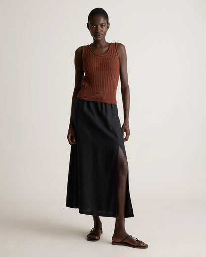 100% Organic Cotton Waffle Cropped Sweater Tank - XS / Heather Dove Grey