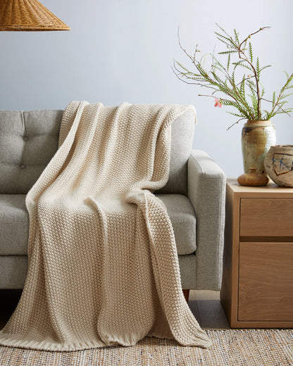 Cotton Fisherman Throw - 50x60 / Espresso