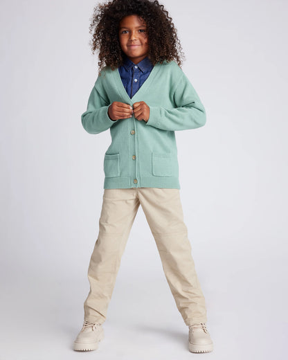 100% Organic Cotton Oversized V-Neck Cardigan 2-Pack - 6 / Grey/Granite Green