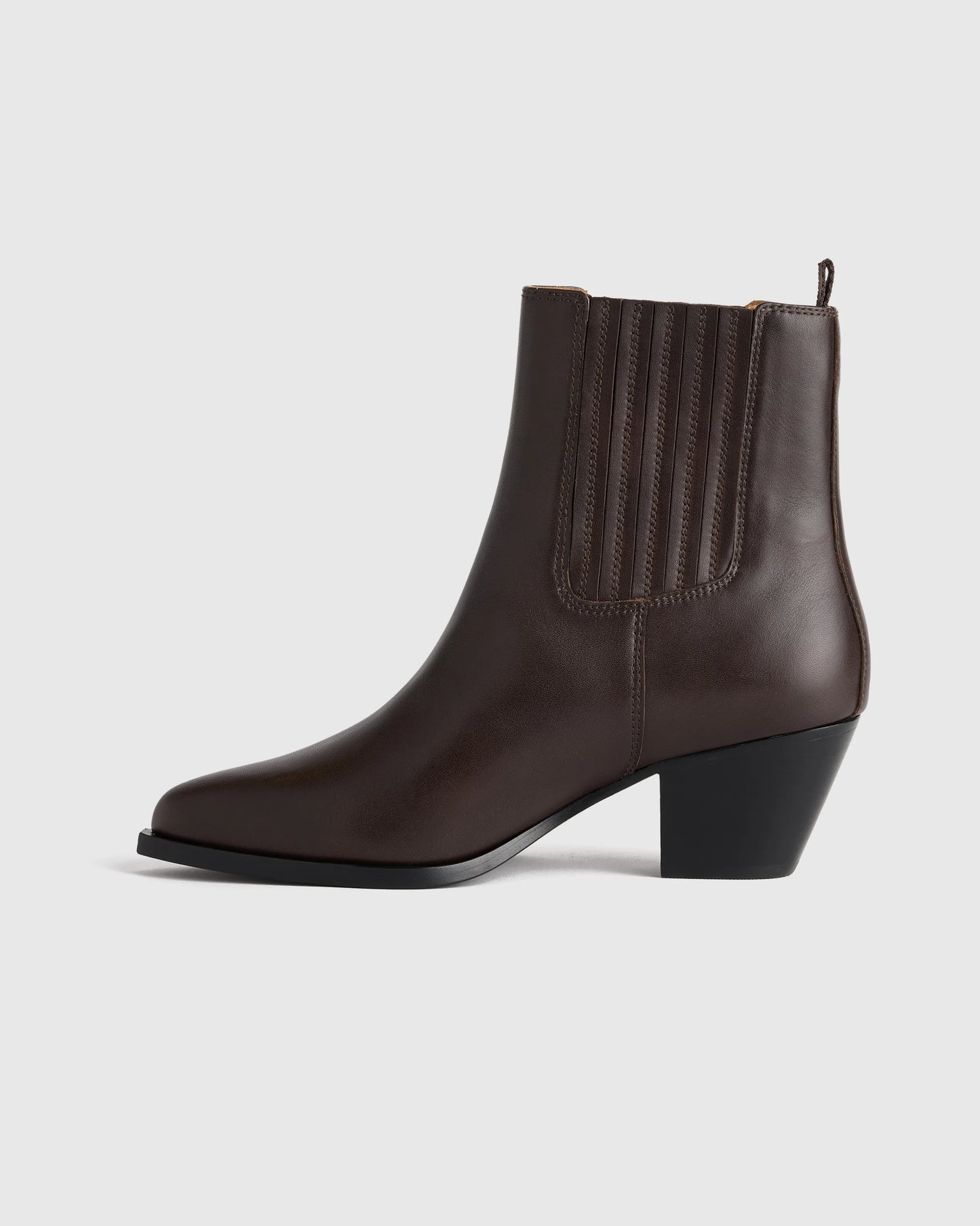 Italian Leather Western Chelsea Ankle Boot - 5 / Coffee Bean