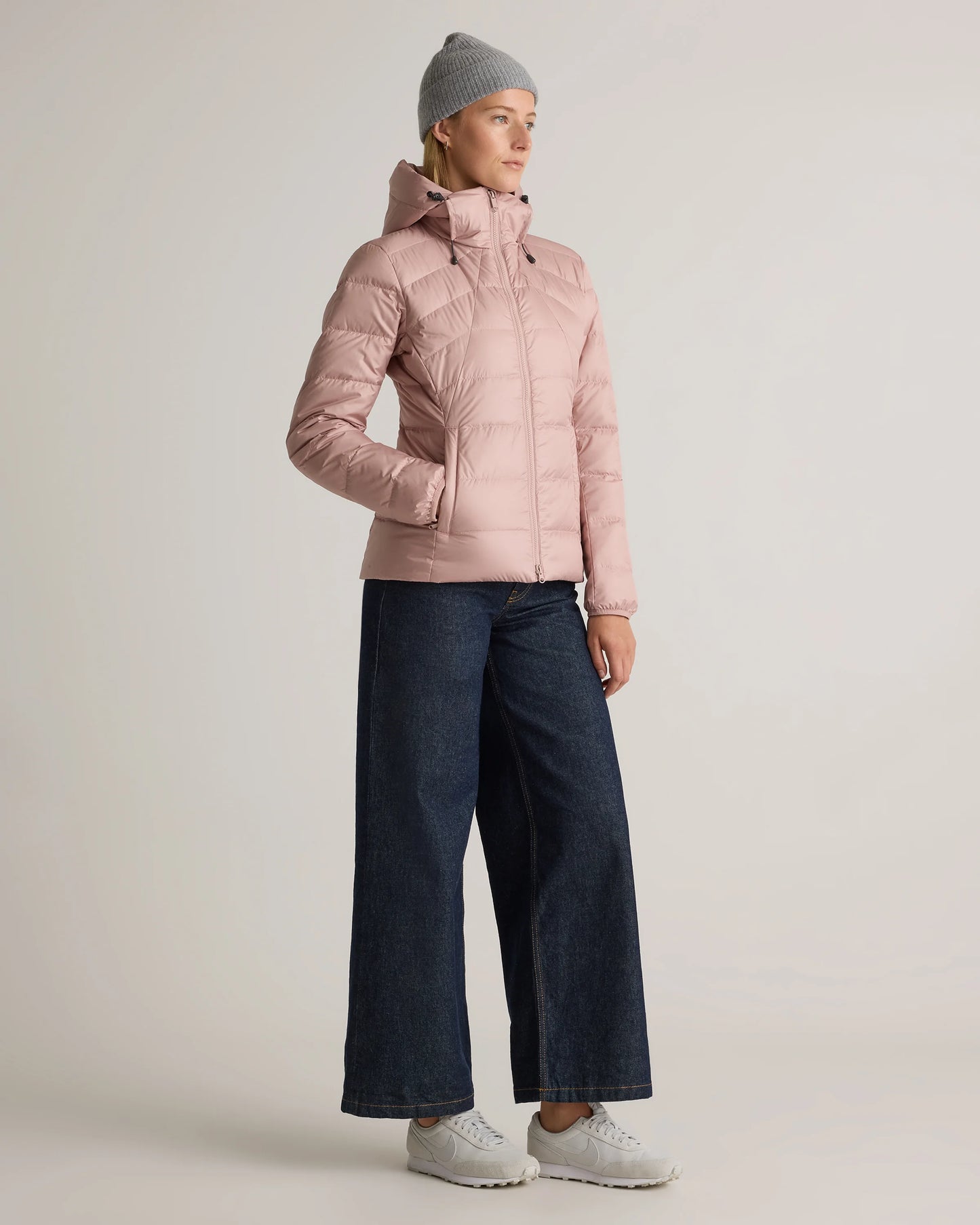 Lightweight Down Packable Puffer Hooded Jacket - XS / Navy