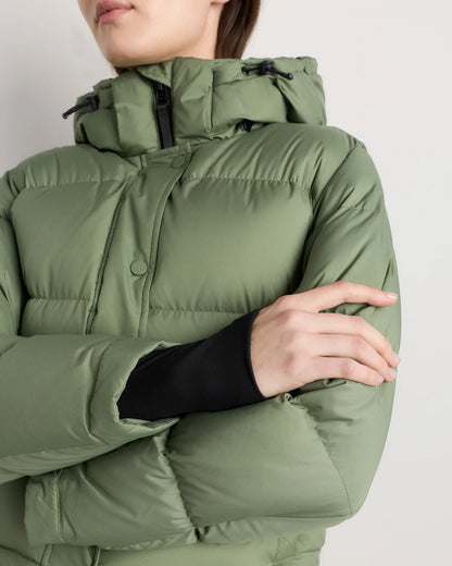 Responsible Down Cropped Puffer Jacket - XS / Shiny Black