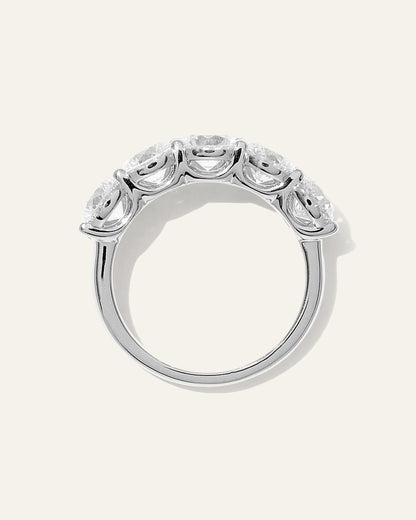 Lab Grown Diamond Five Stone Band - 4 / Yellow Gold