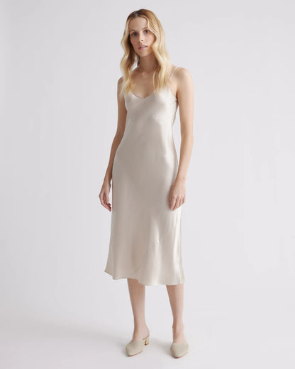 100% Washable Silk Slip Dress - XS / Black