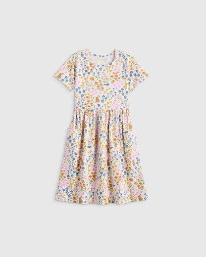 Organic Cotton Fit and Flare Pocket Dress - 2T / Critter Floral