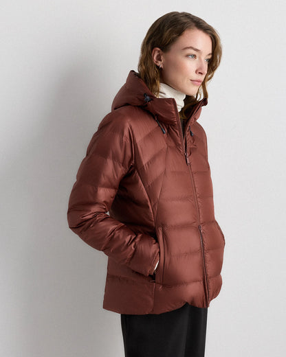 Lightweight Down Packable Puffer Hooded Jacket - XS / Navy