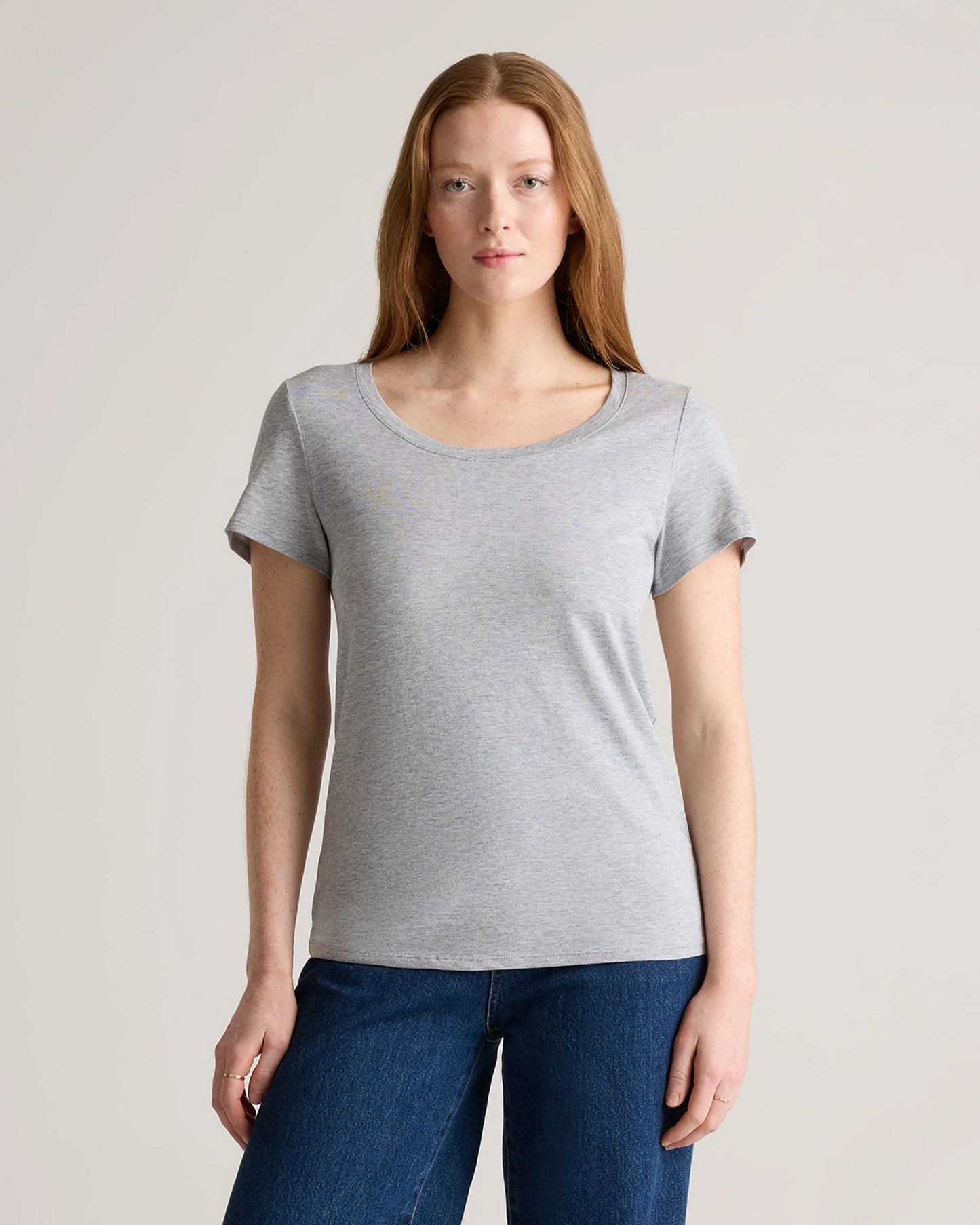 Cotton Modal Scoop Neck Tee - XS / Navy
