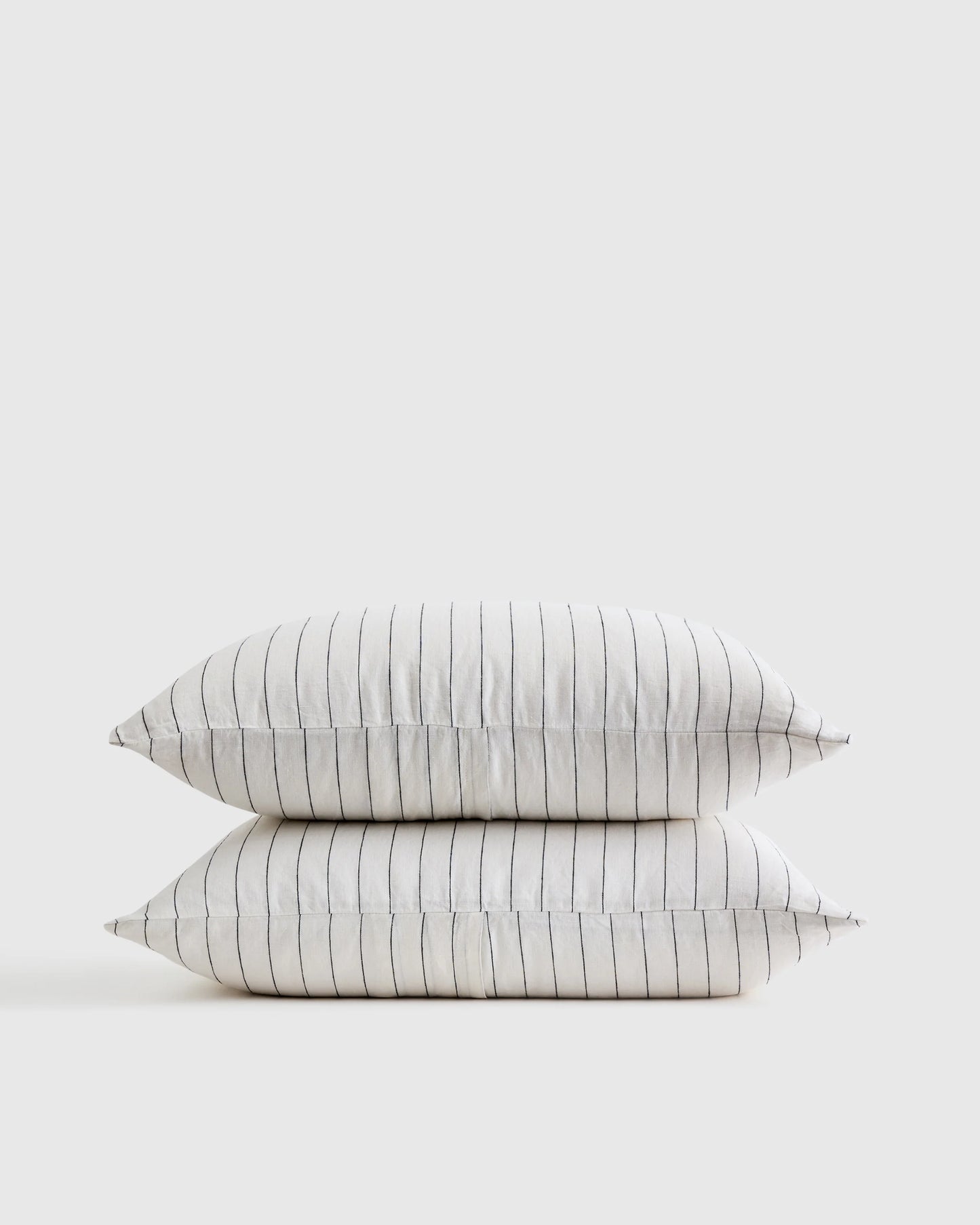 European Linen Stripe Sham Set - Standard / Natural/White Stripe