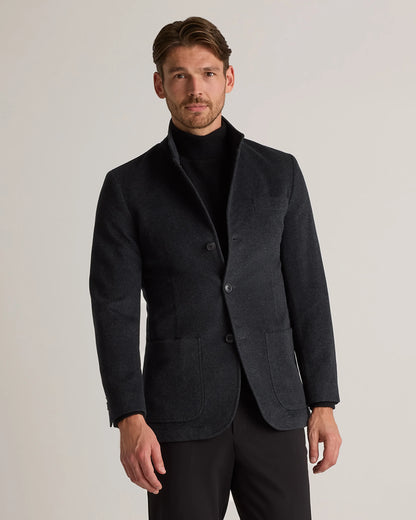 100% Mongolian Cashmere Stand Collar Blazer - S / Camel