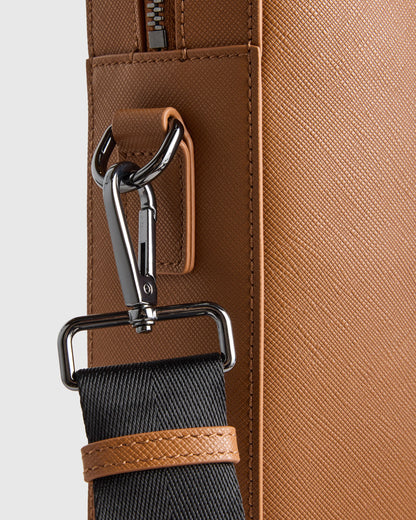 Italian Saffiano Briefcase - One Size / Hickory