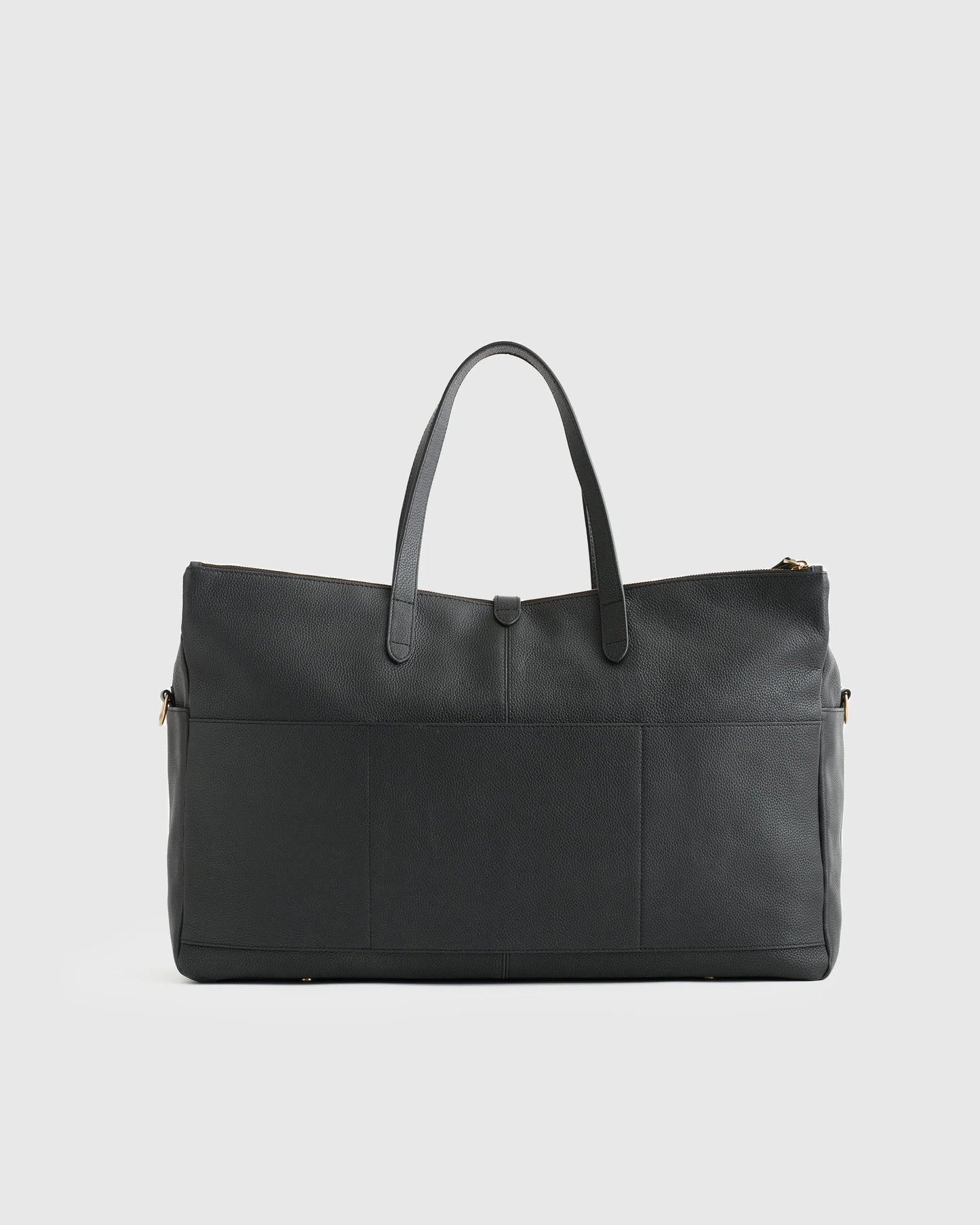 Italian Leather Triple Compartment Weekender - One Size / Black
